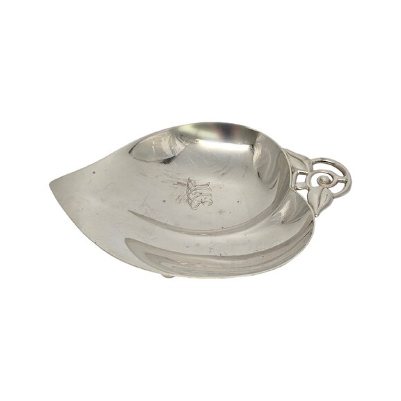 Tiffany & Co Sterling Silver Leaf Dish/Bowl 22885 w/Monogram #19273 - Picture 2 of 10